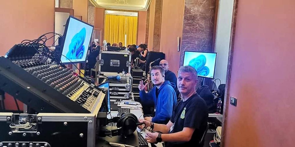Postazione di regia a una sfilata