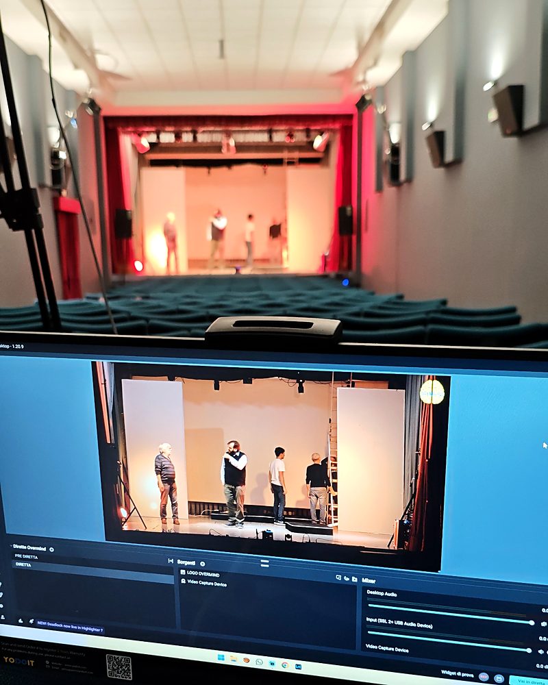 Monitor di regia con la diretta dal palco